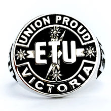 Load image into Gallery viewer, ETU Victoria Members Ring, 20mm with Diamonds