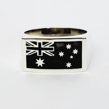 Load image into Gallery viewer, Australian Flag Gents Ring - Solid Sterling Silver