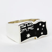 Load image into Gallery viewer, Australian Flag Gents Ring - Wavy - Solid Sterling Silver