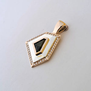 Australian Parti Sapphire and Natural Diamond Pendant - 18ct Gold