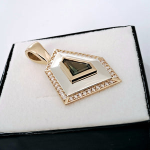 Australian Parti Sapphire and Natural Diamond Pendant - 18ct Gold