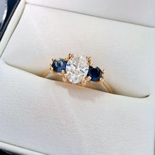 Load image into Gallery viewer, 1ct LAB Grown Diamond &amp; Sapphire Ring - Platinum &amp; 18ct Yellow Gold