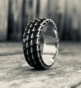 Dragon Scale Ring, Silver