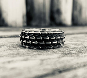 Dragon Scale Ring, Silver
