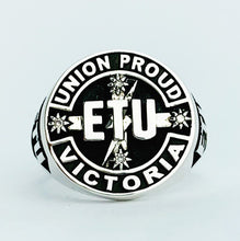 Load image into Gallery viewer, ETU Victoria Members Ring, 17mm with Diamonds