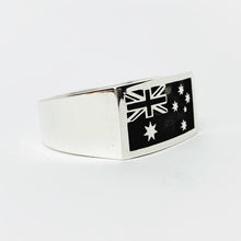 Load image into Gallery viewer, Australian Flag Gents Ring - Solid Sterling Silver