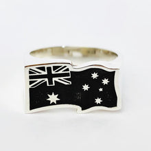Load image into Gallery viewer, Australian Flag Gents Ring - Wavy - Solid Sterling Silver