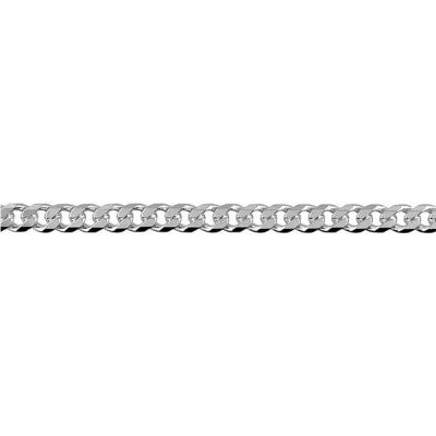 Sterling Silver Chain - 3.2mm Bevelled Curb Diamond Cut