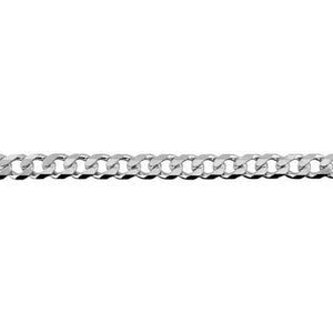 Sterling Silver Chain - 4.1mm Bevelled Curb Diamond Cut