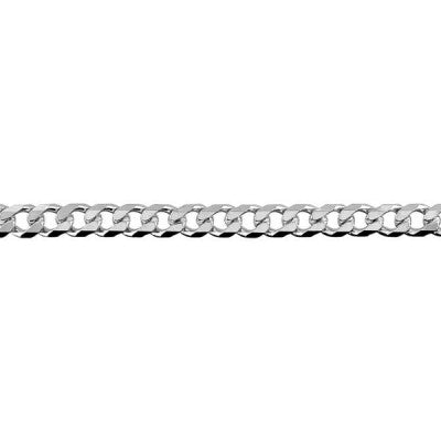 Sterling Silver Chain - 4.1mm Bevelled Curb Diamond Cut