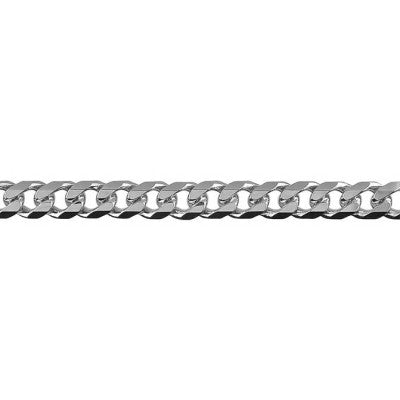 Sterling Silver Chain - 5.1mm Bevelled Curb Diamond Cut