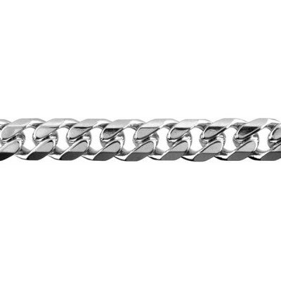 Sterling Silver Chain - 8mm Bevelled Curb Diamond Cut