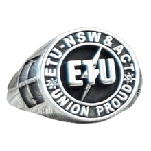 Load image into Gallery viewer, ETU NSW - ACT Members Ring - 17mm With Diamonds