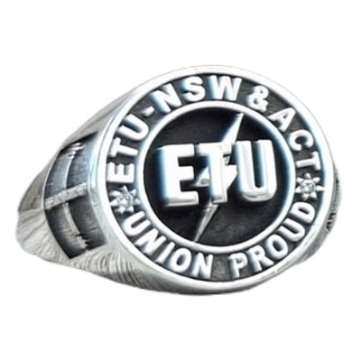 ETU NSW - ACT Members Ring - 17mm With Diamonds