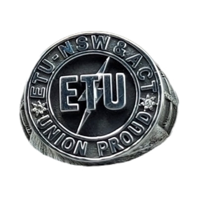 ETU NSW - ACT Members Ring - 20mm With Diamonds