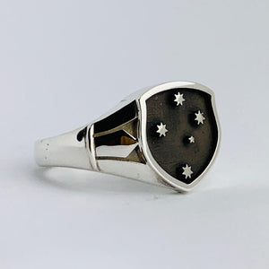 Southern Cross Shield Signet Ring, Silver