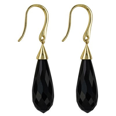 Onyx Briolette - 9ct Yellow Gold